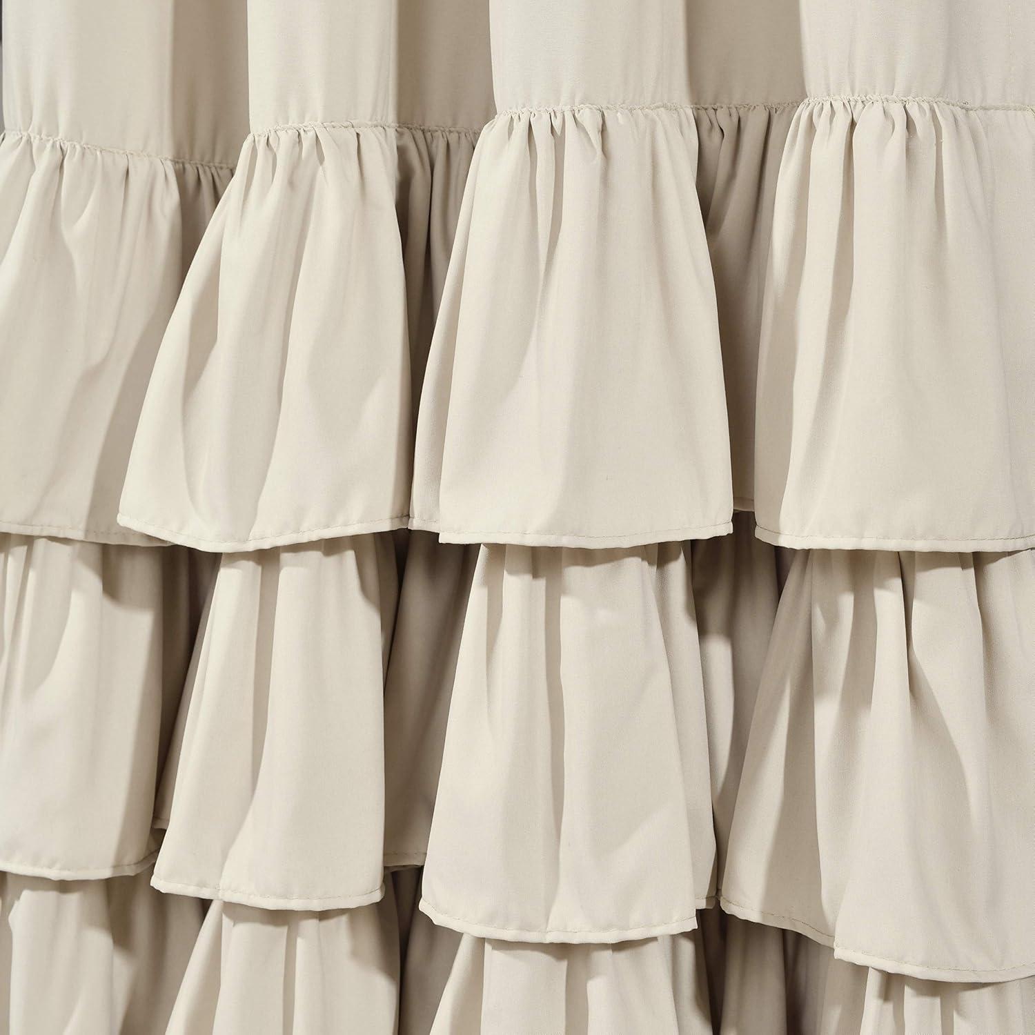 Lush Decor Allison Ruffle Polyester Semi Sheer Curtain Pair (Set of 2)
