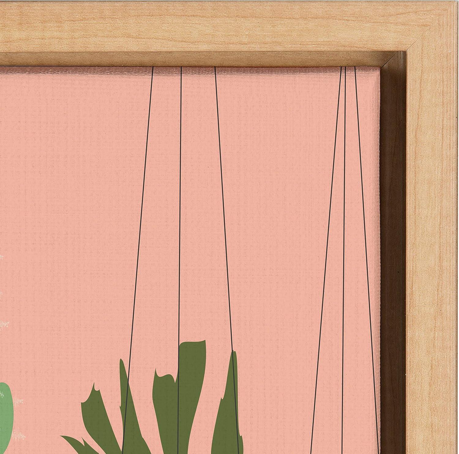 Kate & Laurel All Things Decor 18" x 24" Sylvie Plant Lady Framed Canvas by Queenbe Monyei Natural : Modern Style, Digital Nature Art