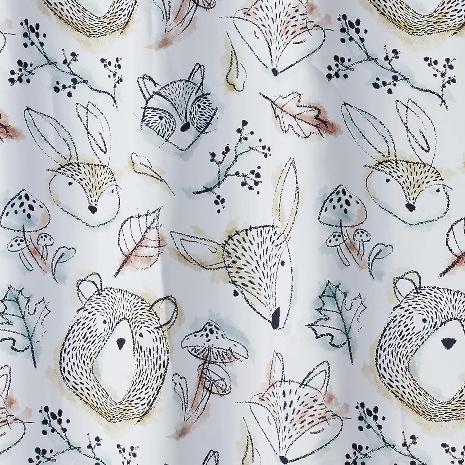 SKL Home Sketched Woodland Animal Print Shower Curtain