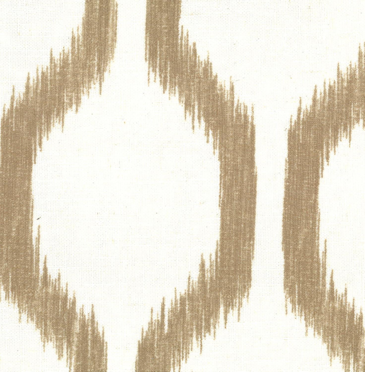 Renzo Ikat Geometric Linen Room Darkening Single Window Curtain Panel - 52" x 95" - Natural - Elrene Home Fashions