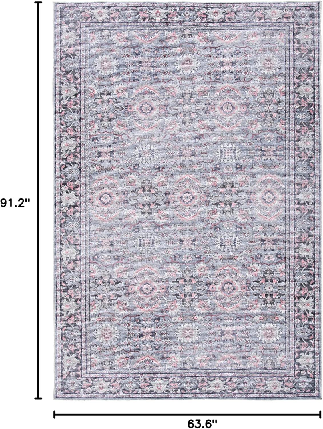 Serapi Gray and Pink Hand-Knotted Washable Area Rug