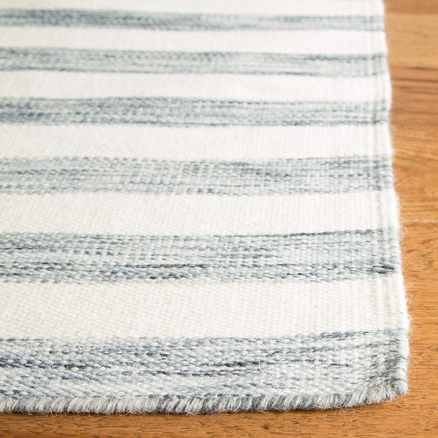 Dhurries DHU575 Hand Woven Area Rug - Grey/Ivory - 3'x5' - Safavieh.