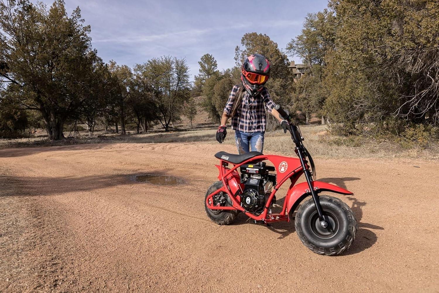 Coleman Powersports B100 105cc Gas Powered Mini Bike, 22 MPH, Red
