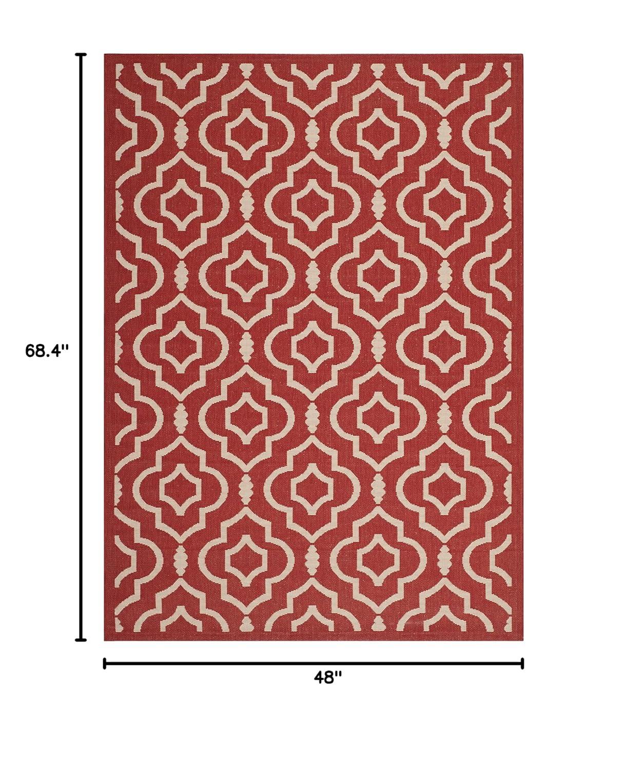 Courtyard CY6926 Power Loomed Indoor and Outdoor Area Rug - Green/Beige - 4'x5'7" - Safavieh
