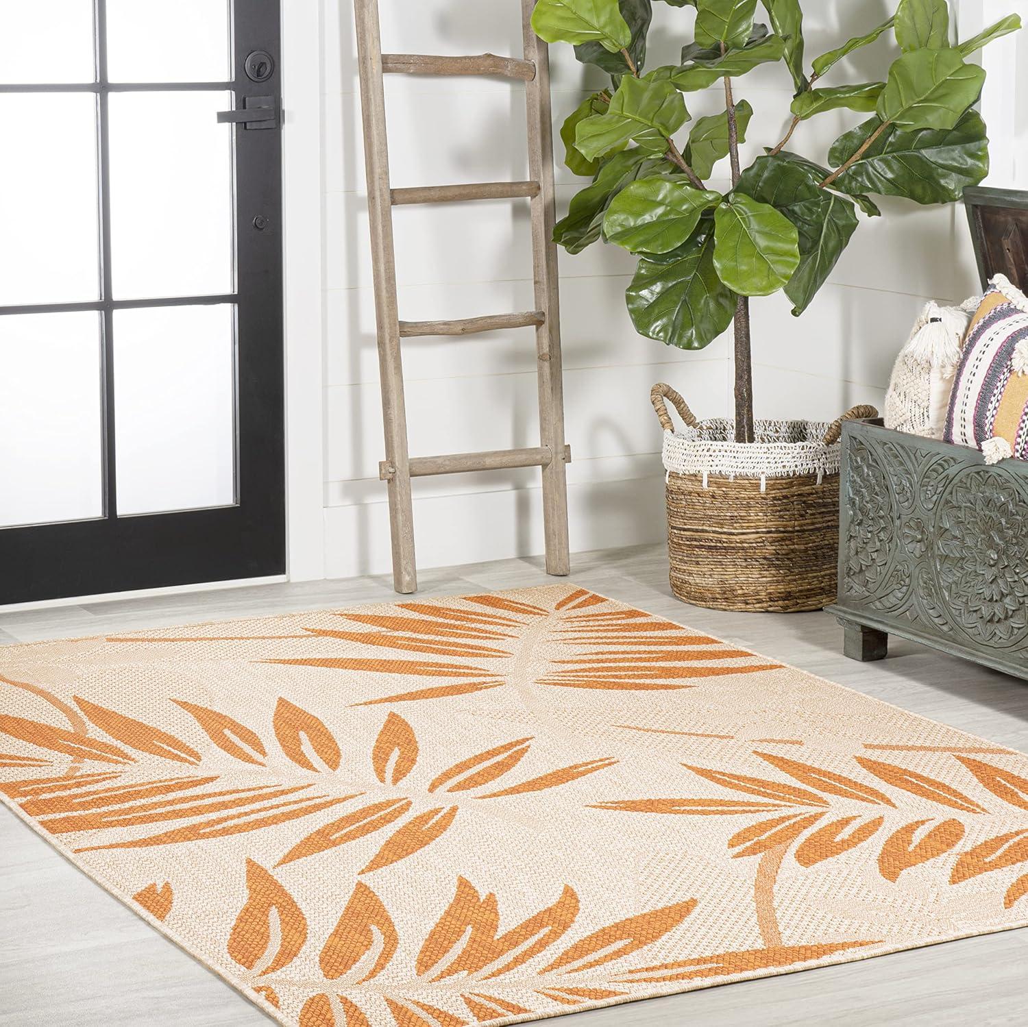 Havana Tropical Palm Leaf Indoor/Outdoor Area Rug - JONATHAN Y