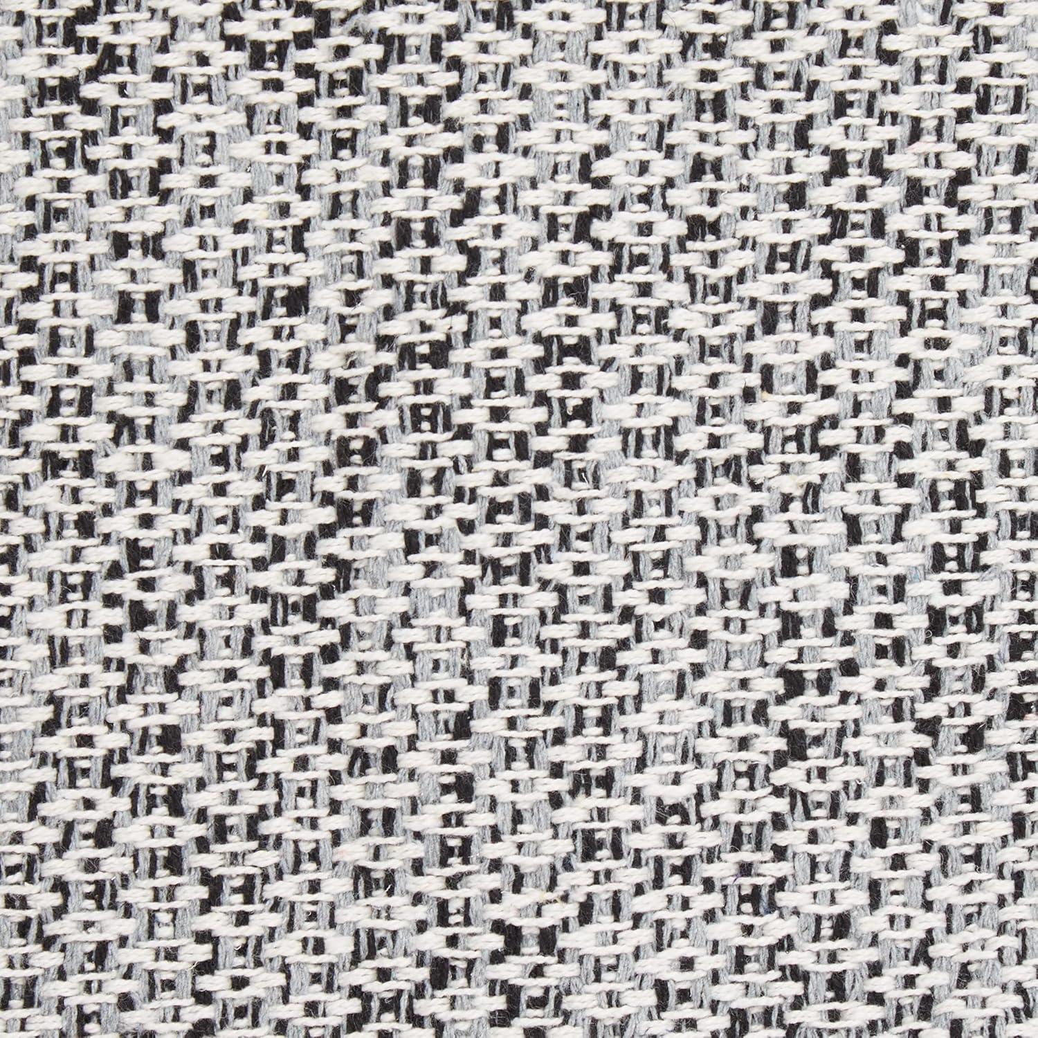 Black Diamond Handwoven Recycled Yarn Rug 2x3 Ft