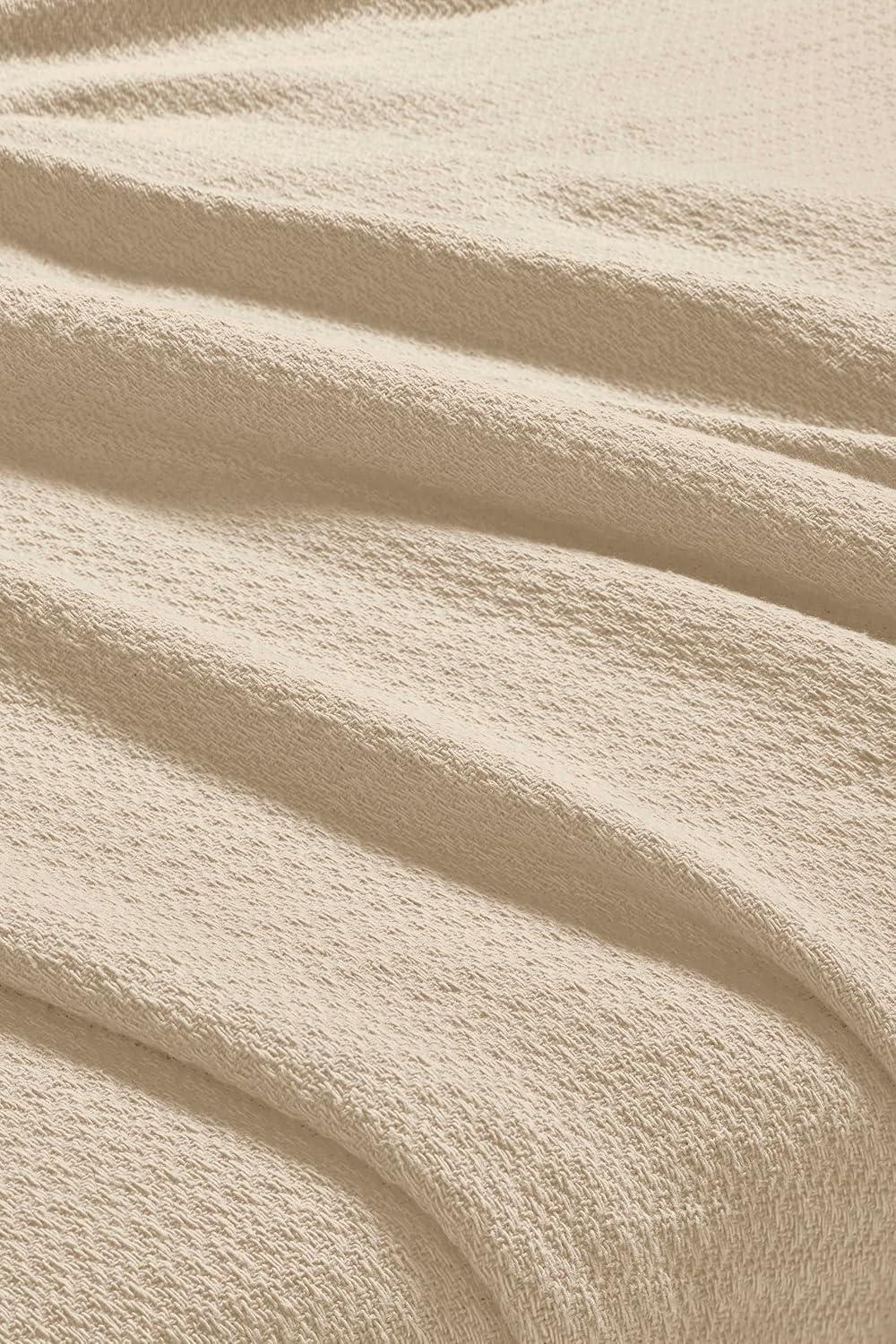 Superior Waffle Weave Honeycomb Knit Soft Textured All-Season Cotton Blanket