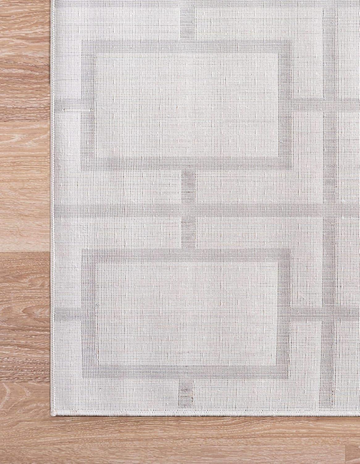 Glam Geometric White Silver Area Rug
