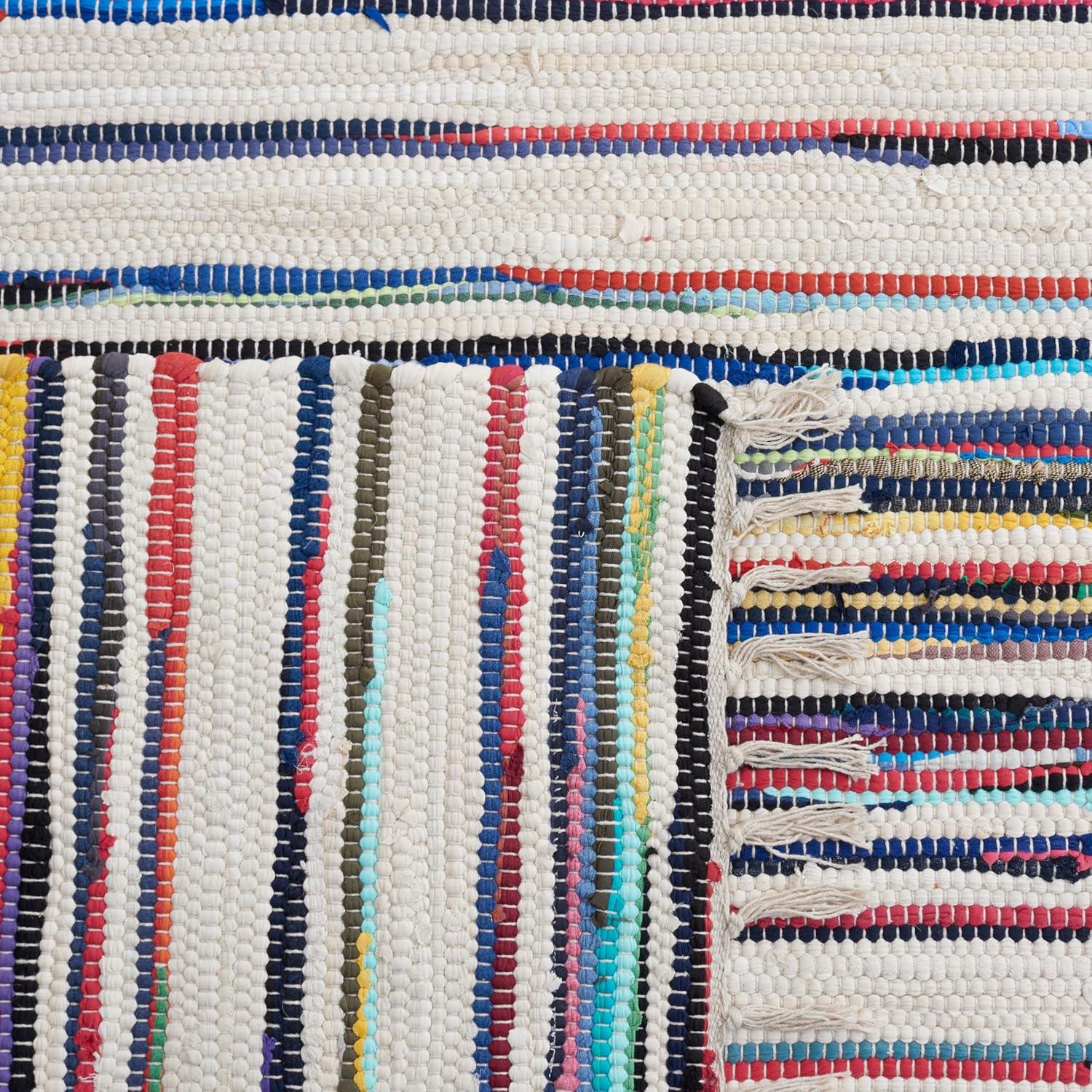 Rag Rug RAR126 Hand Woven Indoor Accent Rug - Ivory/Multi - 2'x3' - Safavieh.
