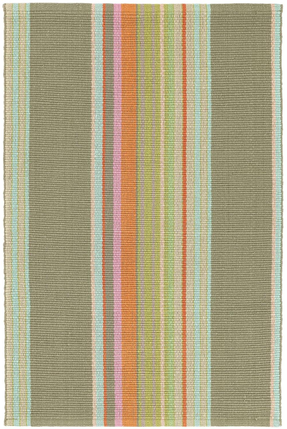 Dash and Albert Barbados Cotton Area Rug - 2' x 3' Blue Stripe Handwoven Accent Rug - Durable, Lightweight, High Traffic Area Living Room, Hallway, Bedroom
