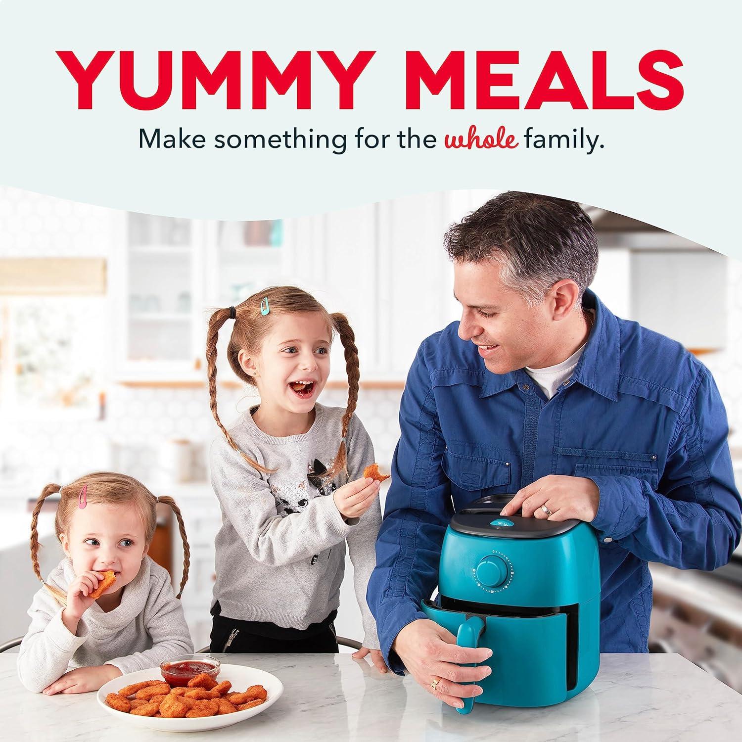 Dash Tasti Crisp 2.6 qt Air Fryer, Teal - Auto Shut off, Non-Stick Fry Basket