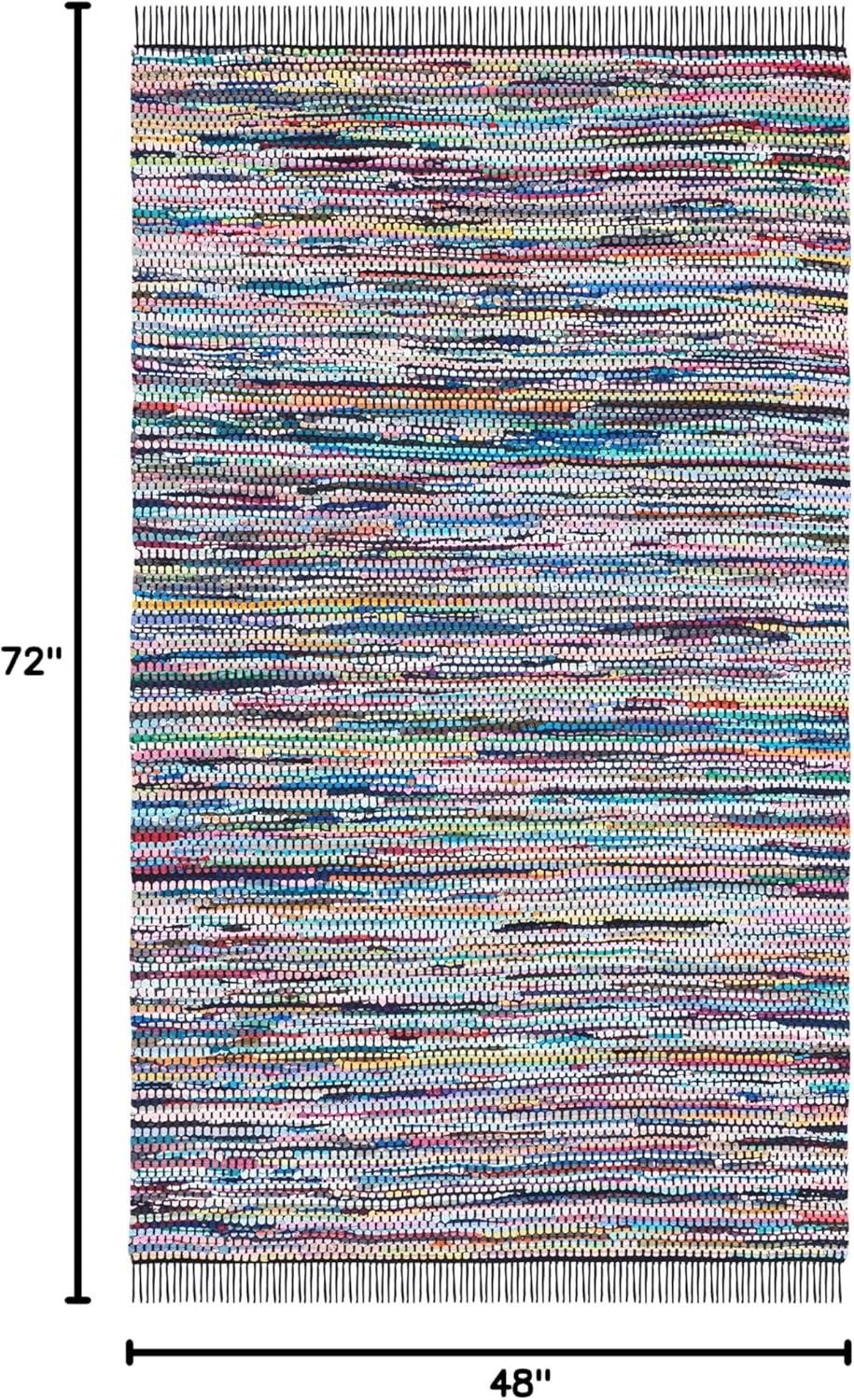 Montauk MTK251 Hand Woven, Flat Weave Indoor Accent Rug - Black/Pink - 4'x6' - Safavieh