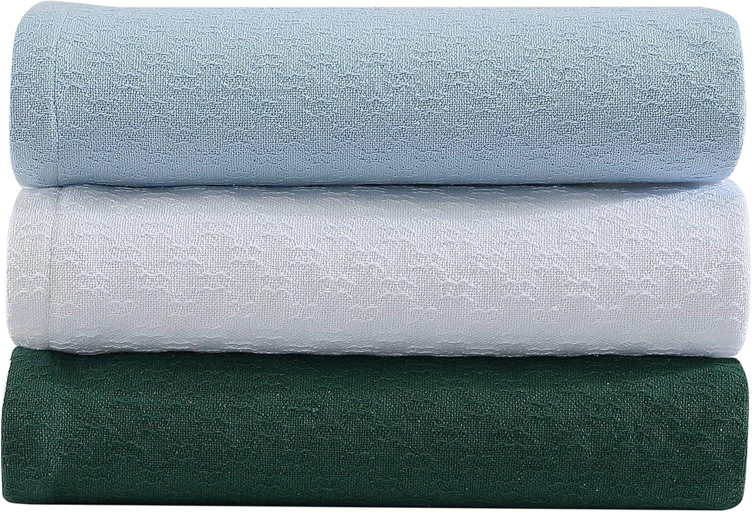 King Size Organic White Cotton Machine Washable Blanket