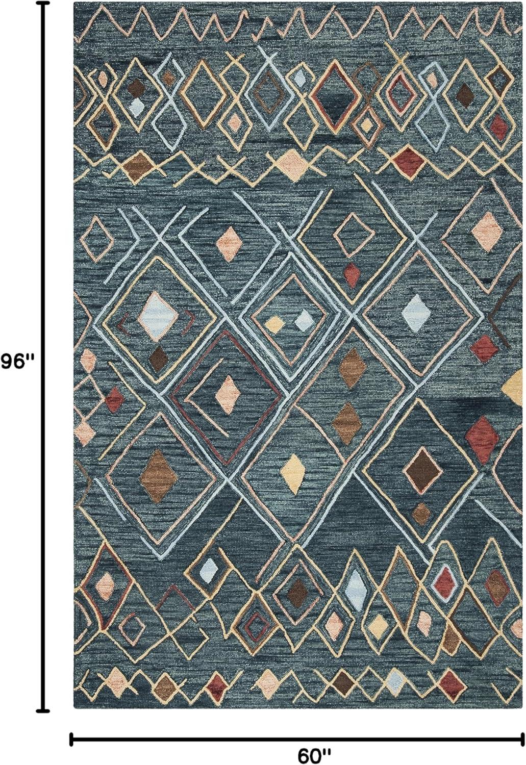 Suzani SZN314 Hand Hooked Area Rug - Dark Blue/Multi - 5'x8' - Safavieh.