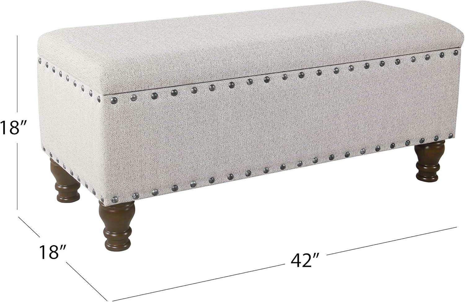 Large Storage Bench with Nailhead Trim - HomePop