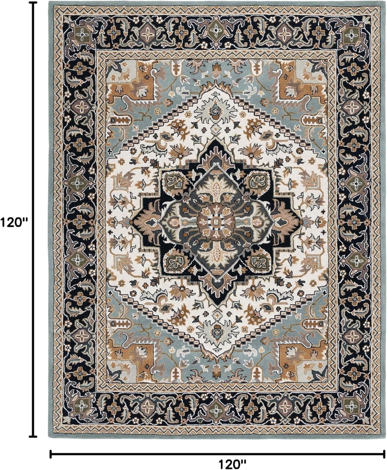 SAFAVIEH Heritage York Oriental Wool Area Rug, Red, 10' x 10' Square