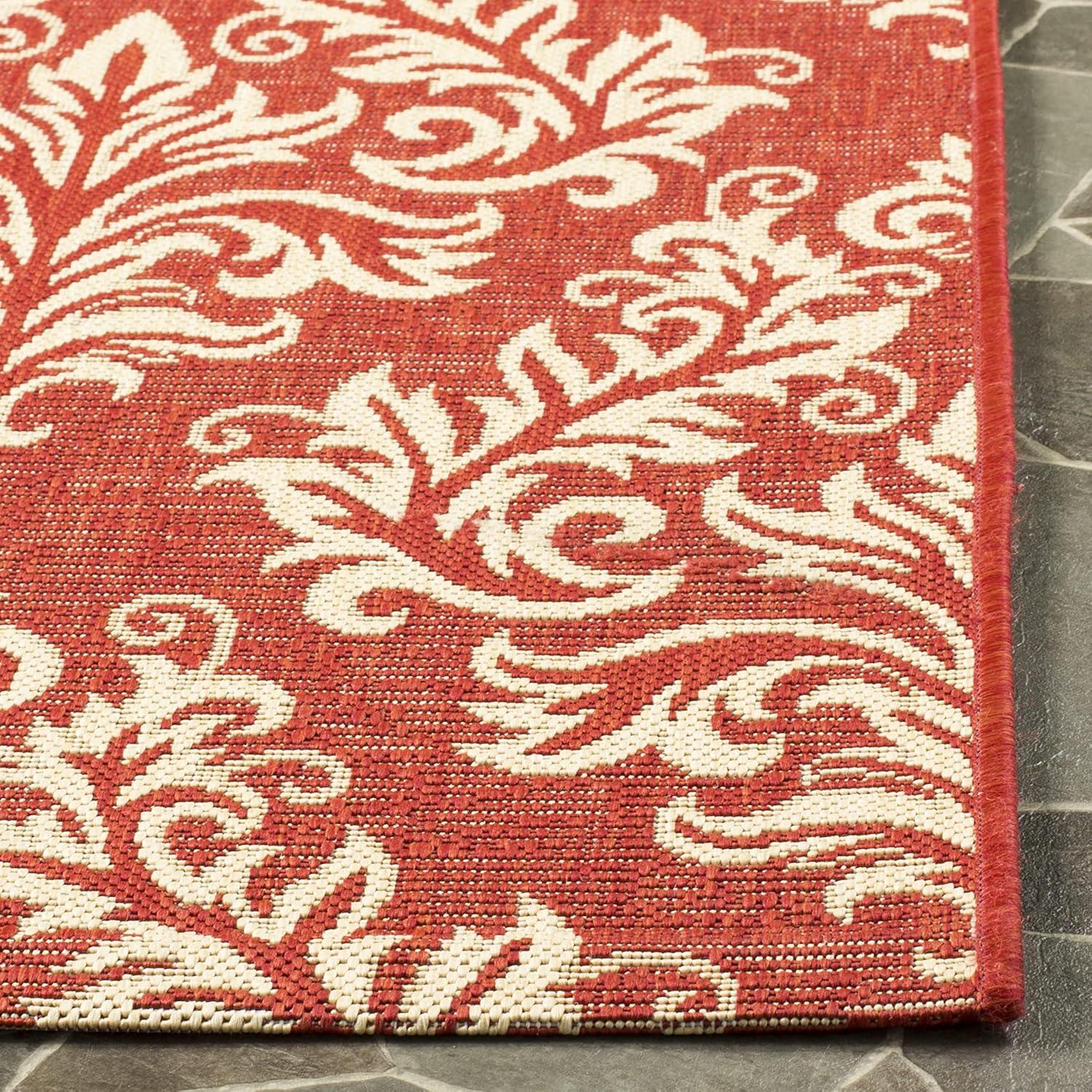 Courtyard CY6930 Power Loomed Indoor/Outdoor Area Rug - Red/Cream - 5'3"x7'7" - Safavieh.