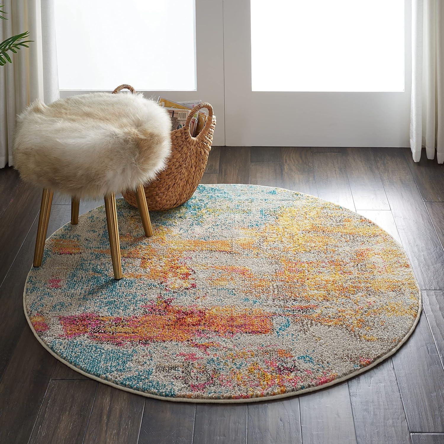 Nourison Celestial CES02 Sealife Area Rug 4' x ROUND