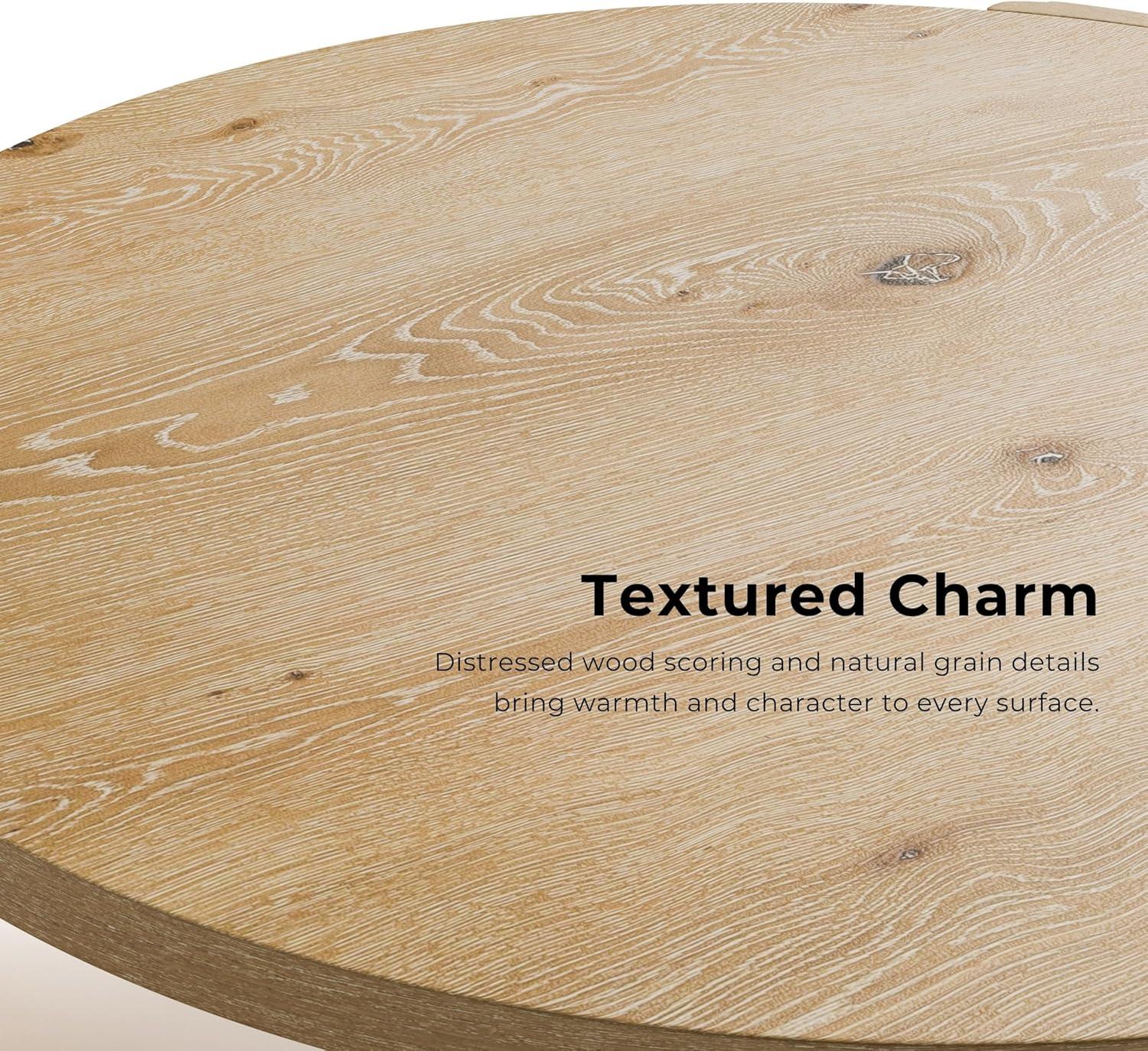 Furniture of America Honora Modern Wood 42-inch Oval Coffee Table with Plinth Base, Oak