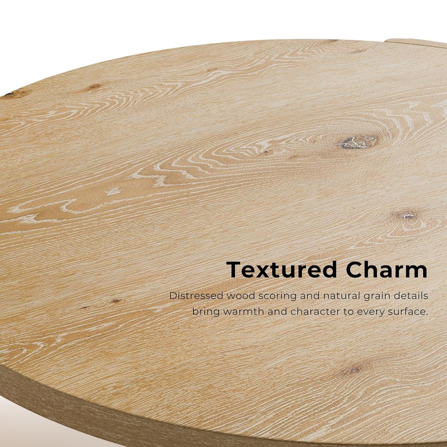 Furniture of America Honora Modern Wood 42-inch Oval Coffee Table with Plinth Base, Oak