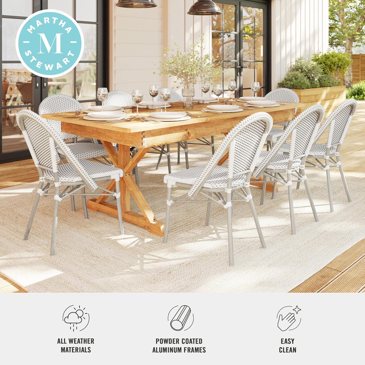 Martha Stewart Martha Stewart Lily Pond All-Weather Stackable Patio Bistro Dining Chair