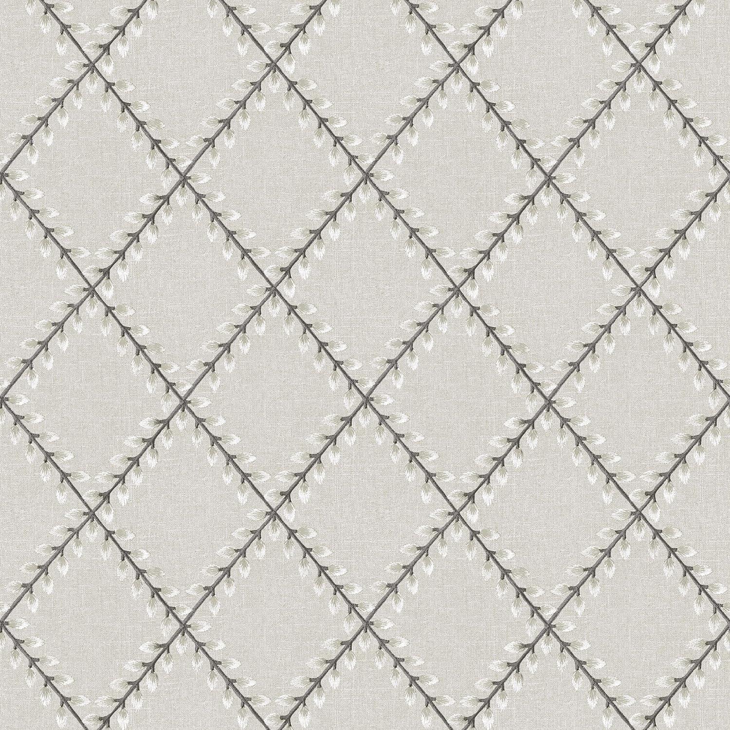 Surface Style - Peel and Stick Wallpaper, Botanical Wallpaper for Bedroom, Powder Room, Kitchen, Self Adhesive, Vinyl, 30.75 Sq Ft Coverage (Clover Lane Collection, Smoke)