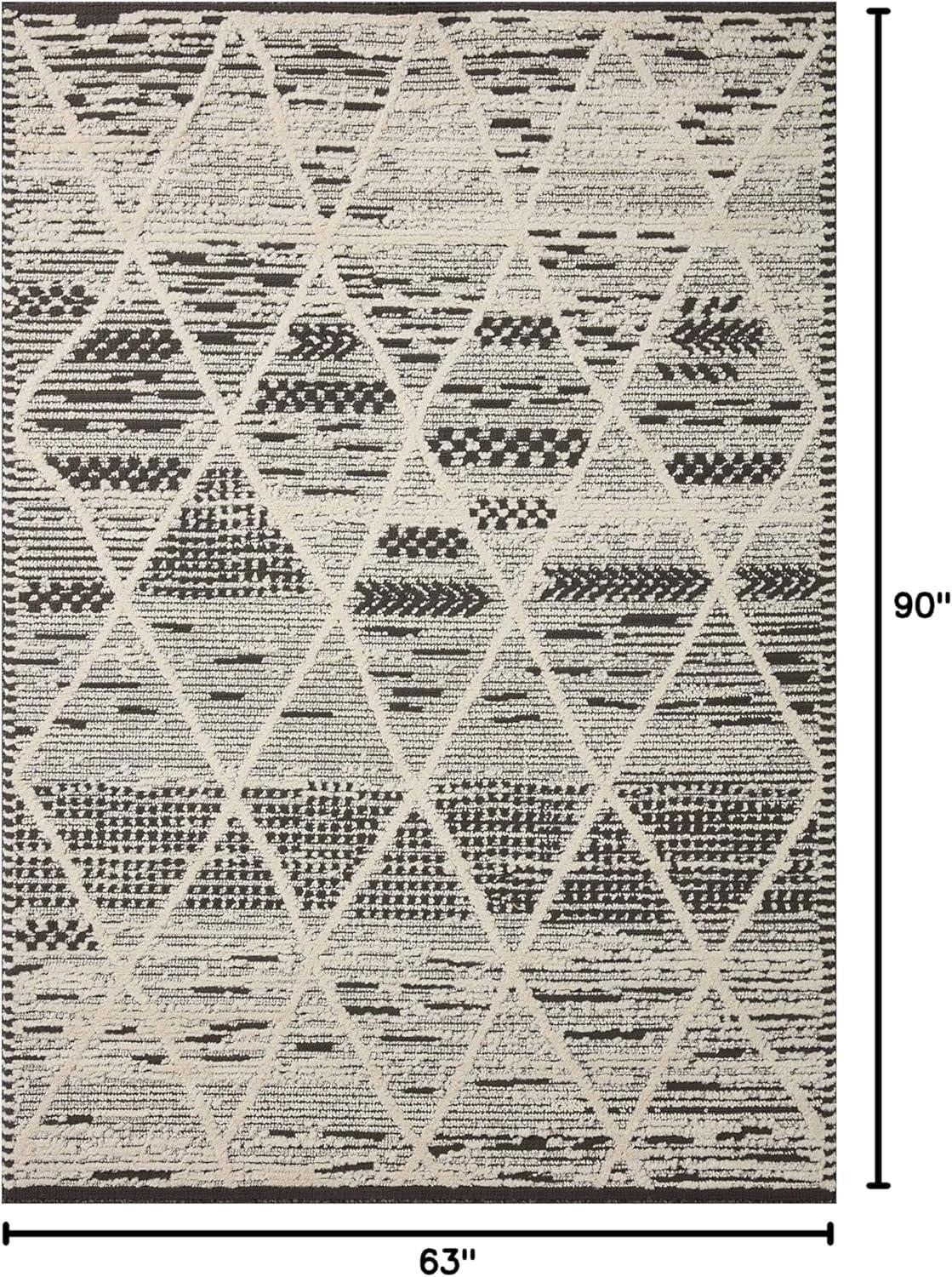 Loloi II Fabian Charcoal / Ivory 5'-3" x 7'-6" Area Rug