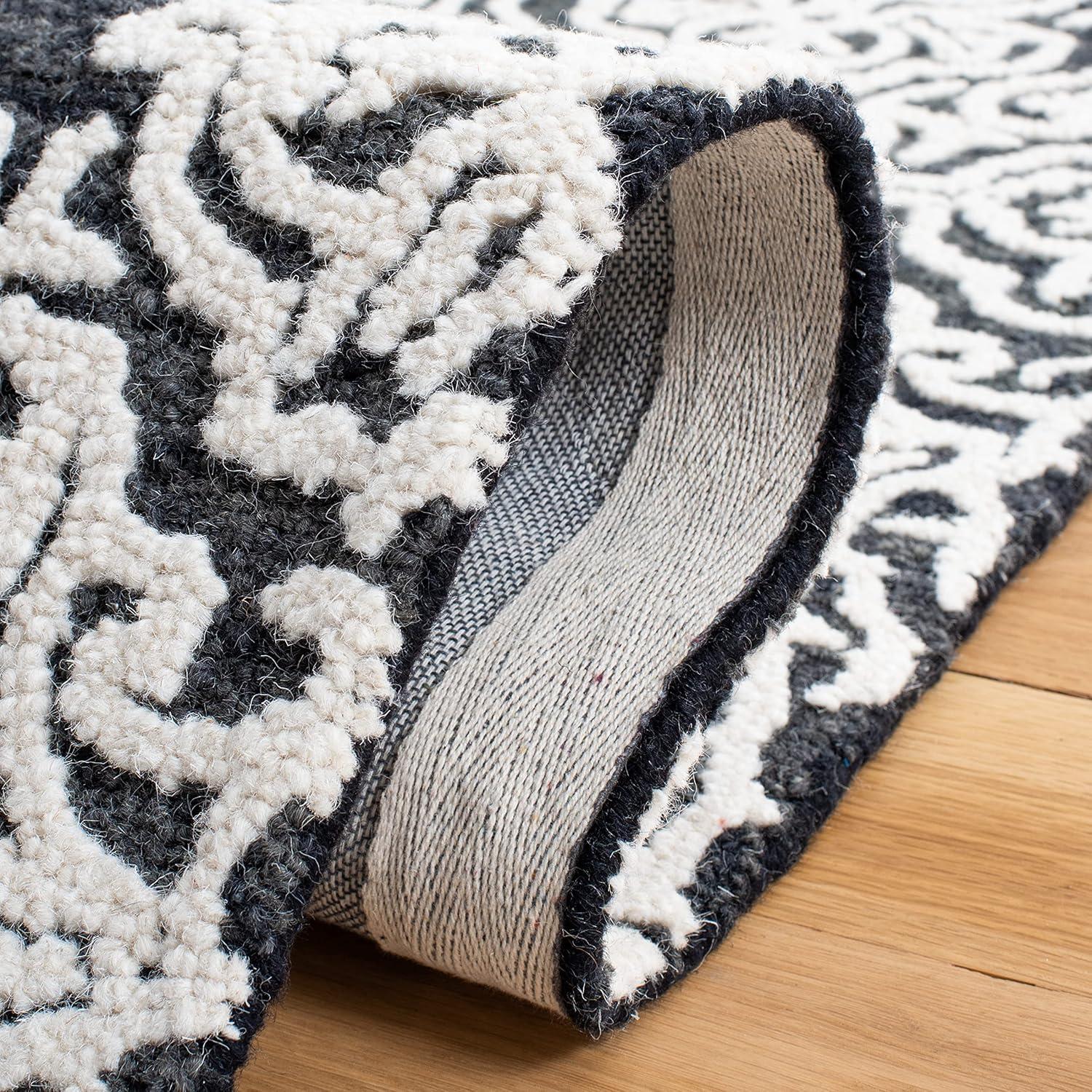Blossom BLM112 Hand Tufted Indoor Area Rug - Silver/Ivory - 8'x10' - Safavieh