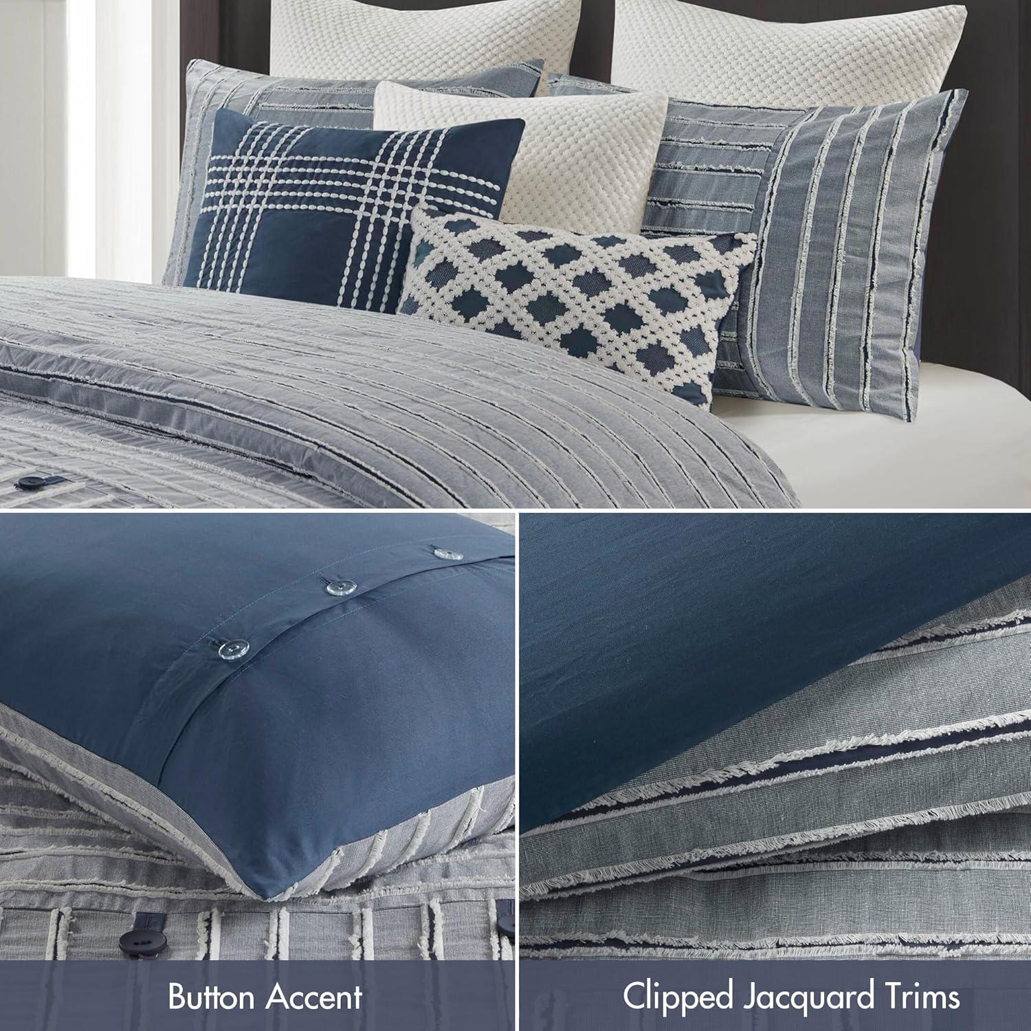 Madison Park Signature Madison Park Signature Essence Oversized Cotton Clipped Jacquard Comforter Set