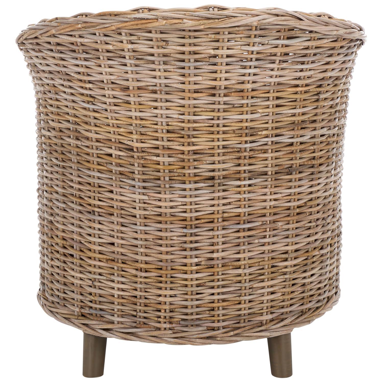Omni Barrel Chair - FOX6501 - White/Natural Unfinished - Safavieh