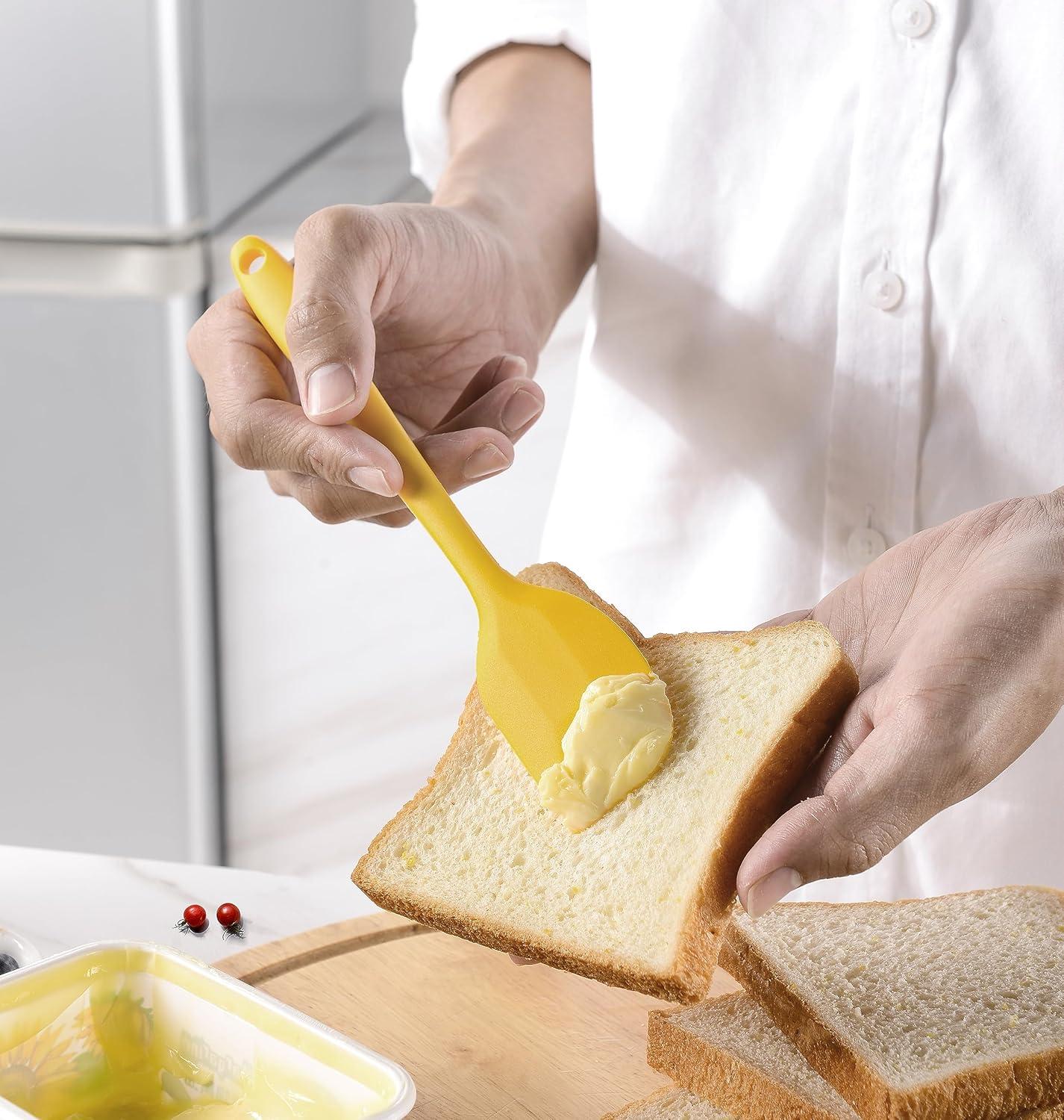 6-Piece Yellow Silicone Spatula and Brush Set