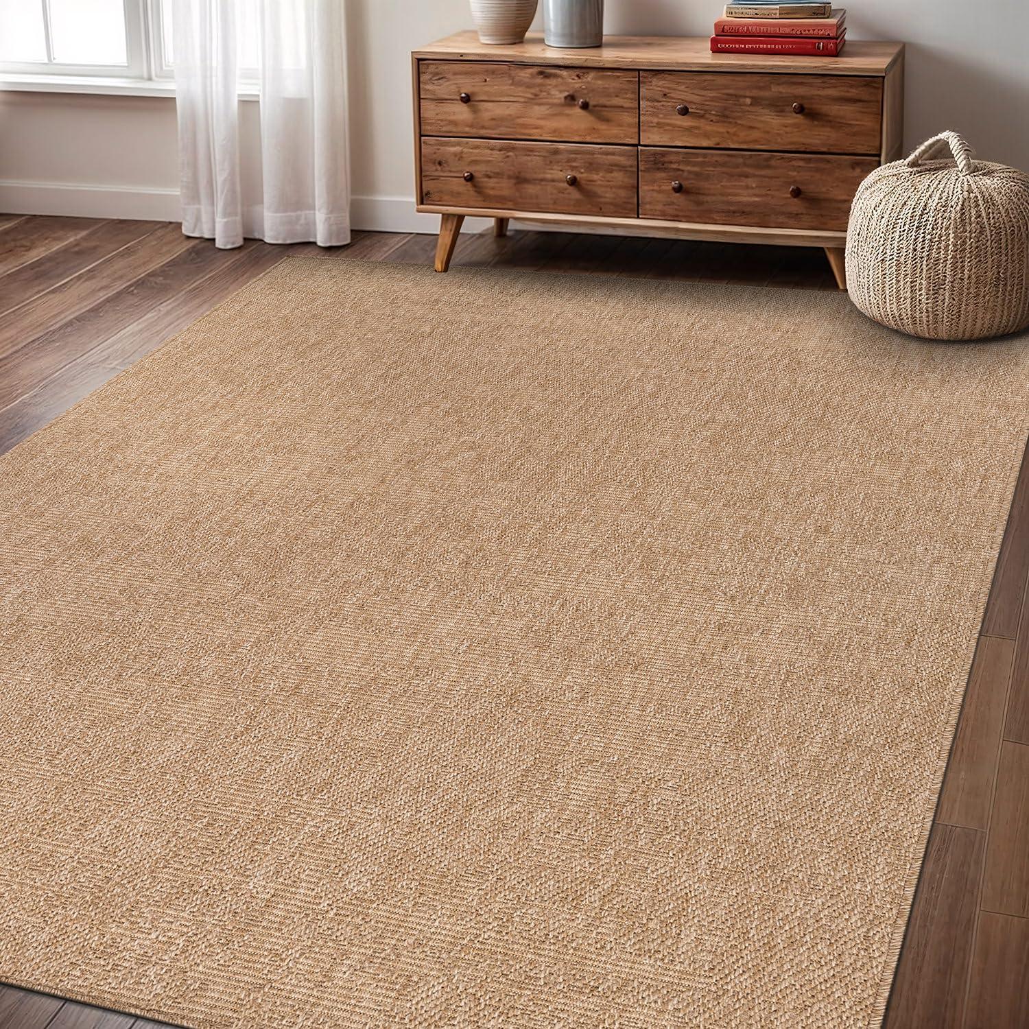 4'x6' Pata Hand Woven Chunky Jute Area Rug, Natural - JONATHAN Y