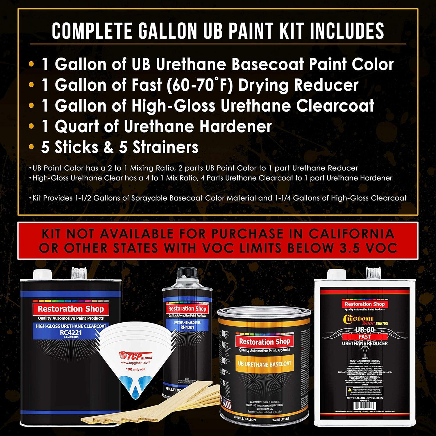 Fiji Blue Metallic Premium Gallon Kit URETHANE BASECOAT Car Auto Body Paint Kit