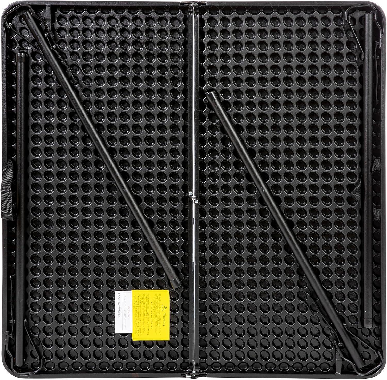 Noah 2.83' Square Plastic Folding Event Table with Carrying Handle