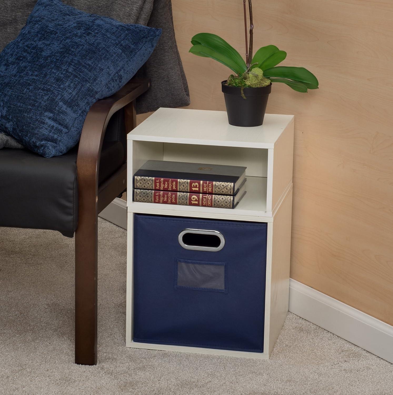 Cubo Storage Set - 1 Full Cube & 1 Half Cube, White Wood Grain