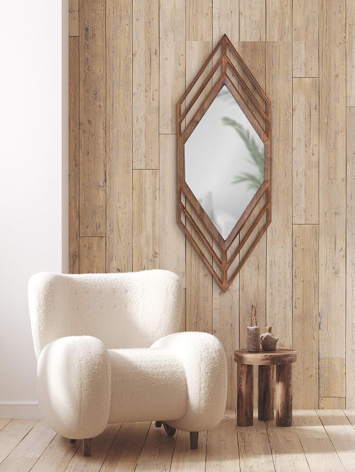 Kate and Laurel Vayga Framed Wall Mirror, 14x42, White