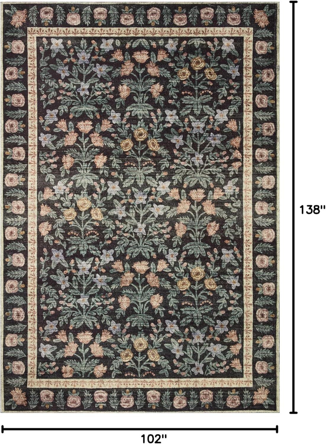 Rifle Paper Co. x Loloi Eden Mughal Garden Black Rug feat. CloudPile