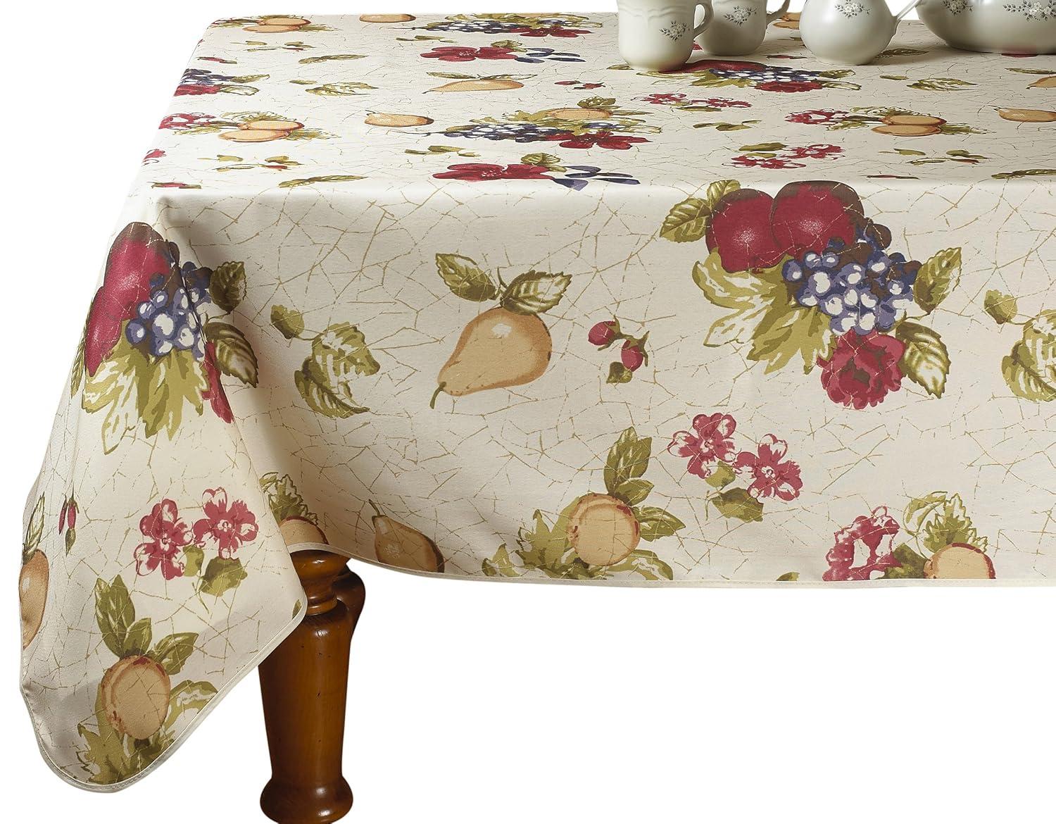 European Paradise Fruits Vintage design Printed Tablecloths - Beige