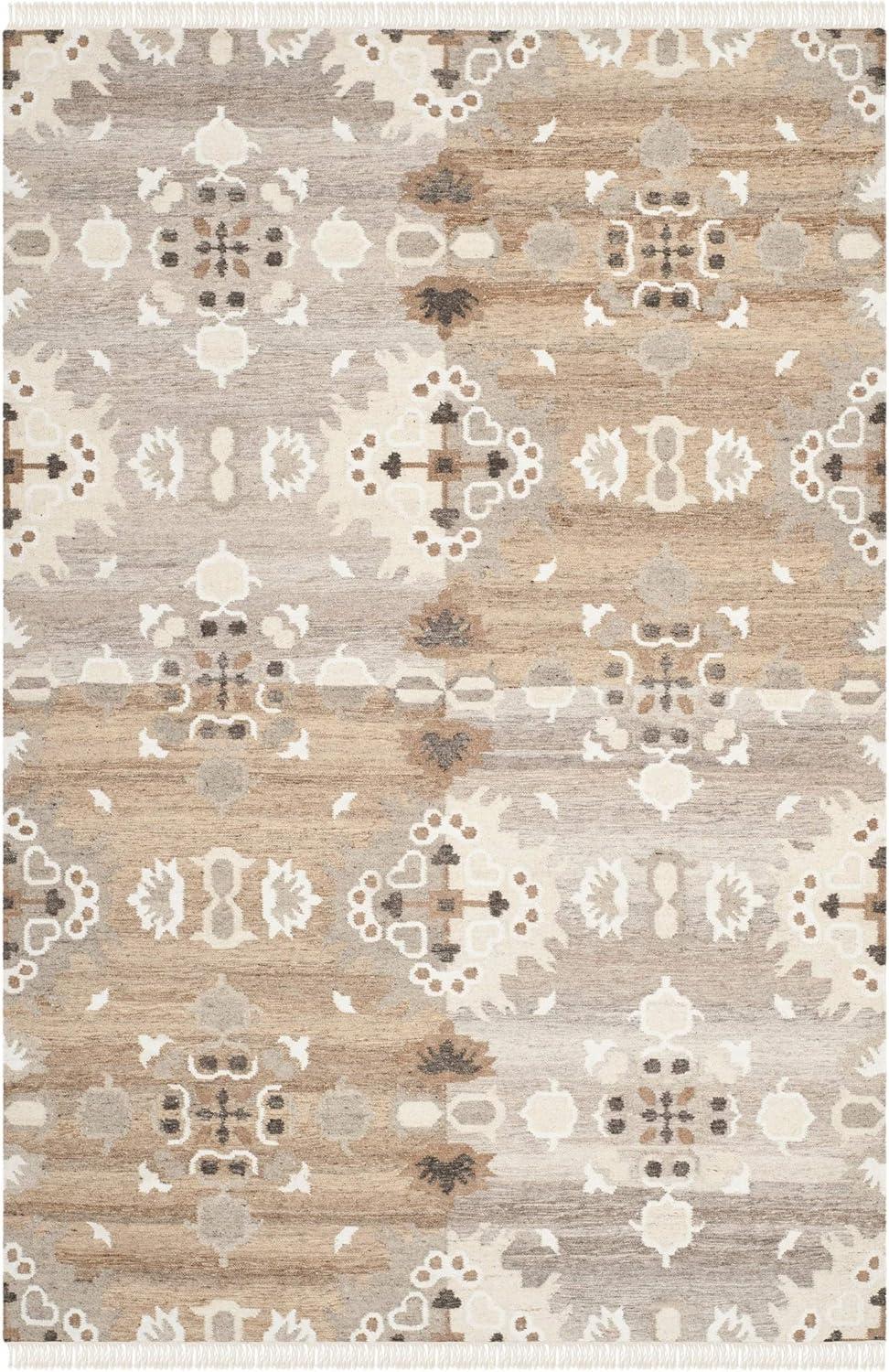 Natural Kilim NKM318 Hand Woven Area Rug - Grey/Multi - 7'x7' - Safavieh.