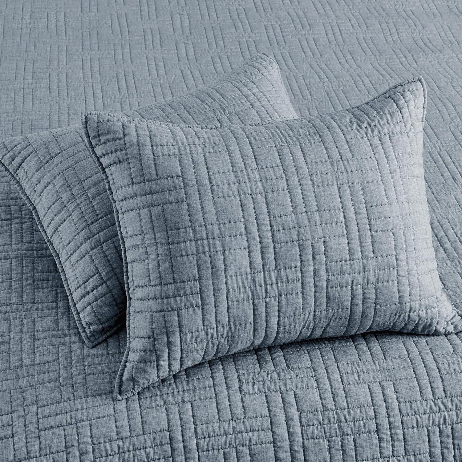 Melange Stitch White Euro Sham Set of 2 - Levtex Home