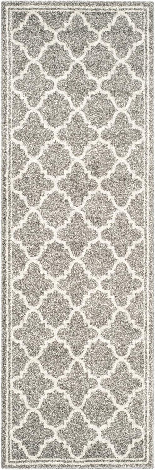 SAFAVIEH Amherst Trina Geometric Runner Rug, Dark Grey/Beige, 2'3" x 15'