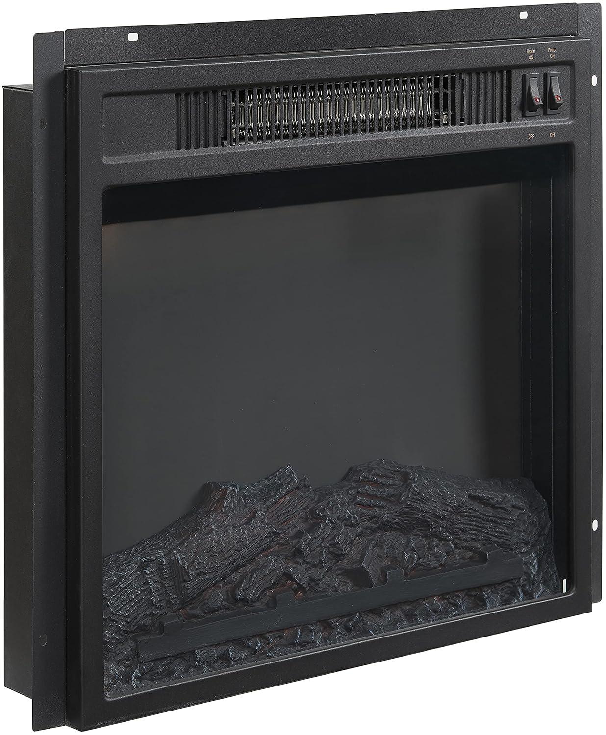 Crosley Camden Corner TV Stand for TVs up to 50" with Fireplace Black : Mid-Century Modern, Adjustable Shelves, Cable Management