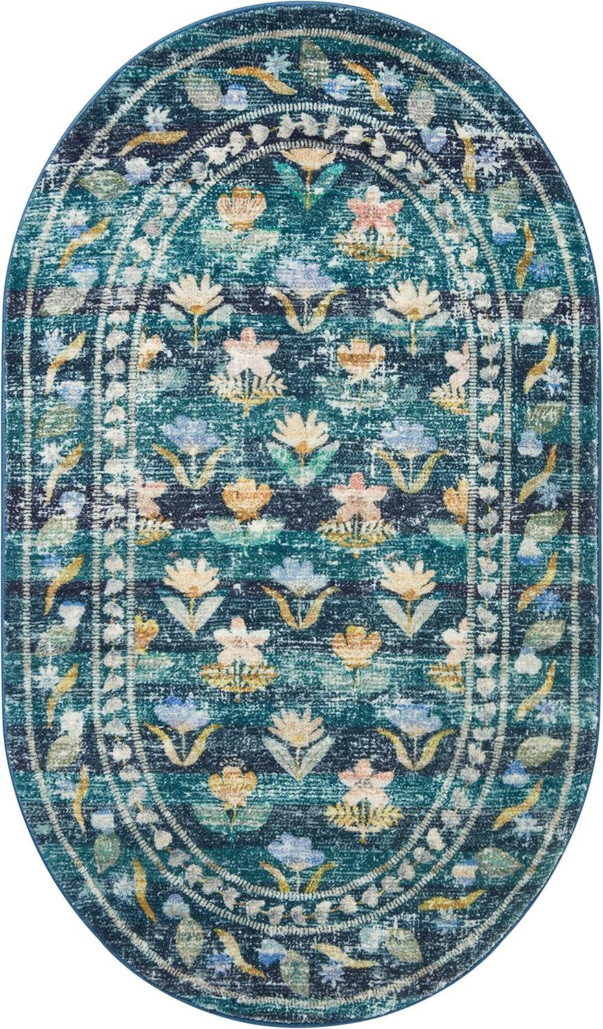 Rifle Paper Co. x Loloi Courtyard Emerald Area Rug feat. CloudPile