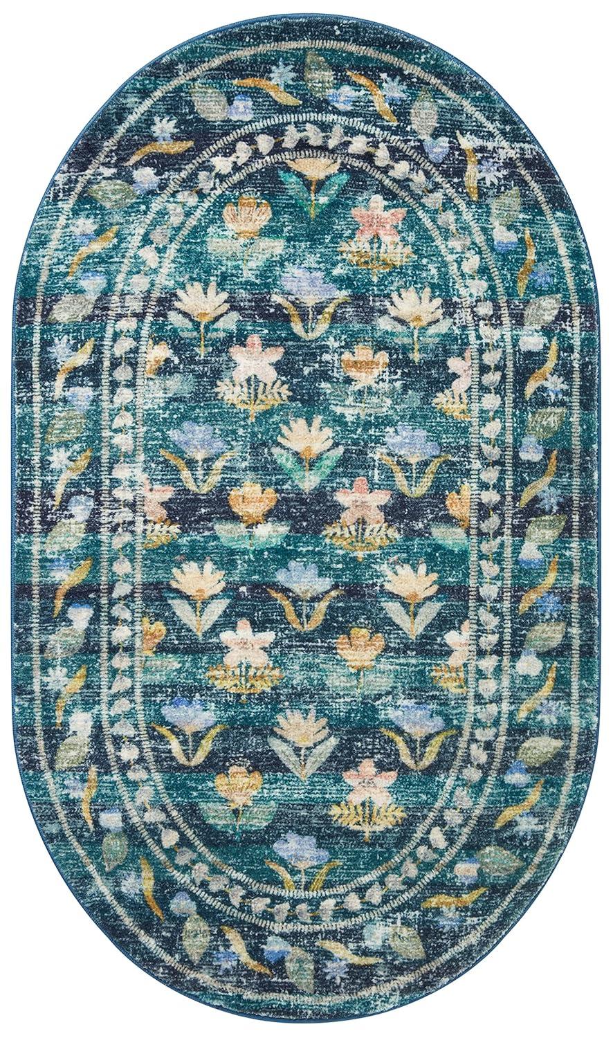 Rifle Paper Co. x Loloi Courtyard Emerald Area Rug feat. CloudPile