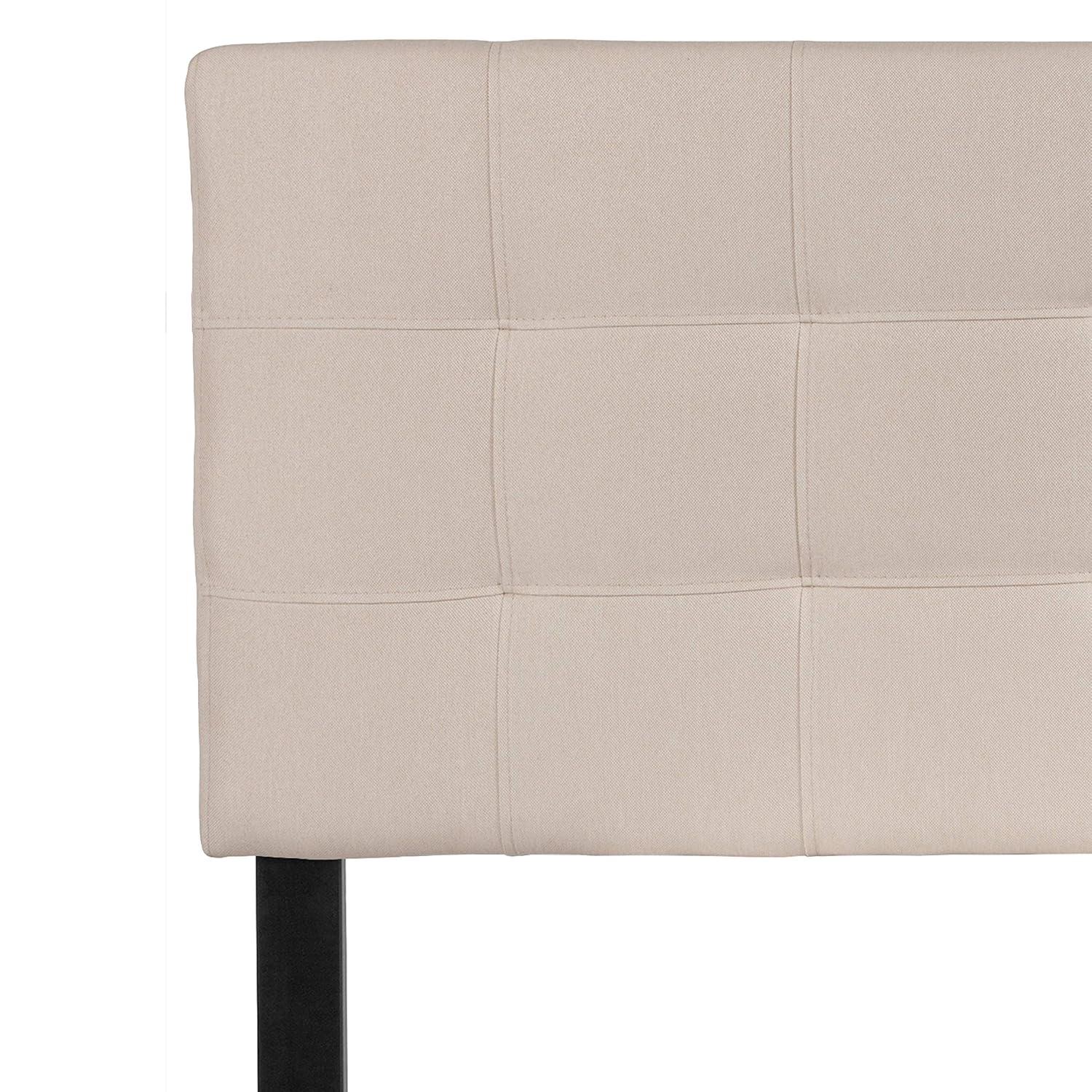 Flash Furniture Bedford Tufted Upholstered Full Size Headboard in Beige Fabric
