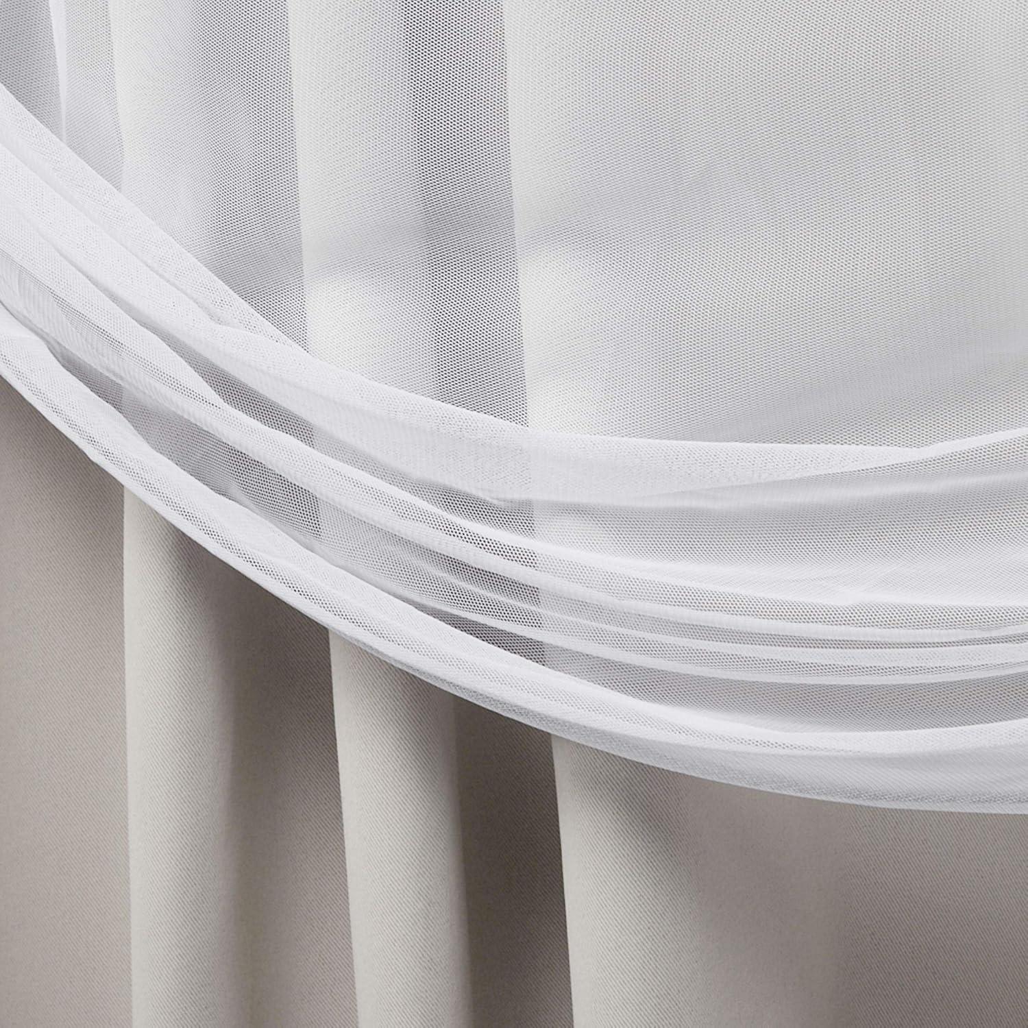 Amalgamated Textiles Exclusive Home Catarina Layered Solid Room Darkening and Sheer Hidden Tab/Rod Pocket Top Curtain Panel Pair (Set of 2)
