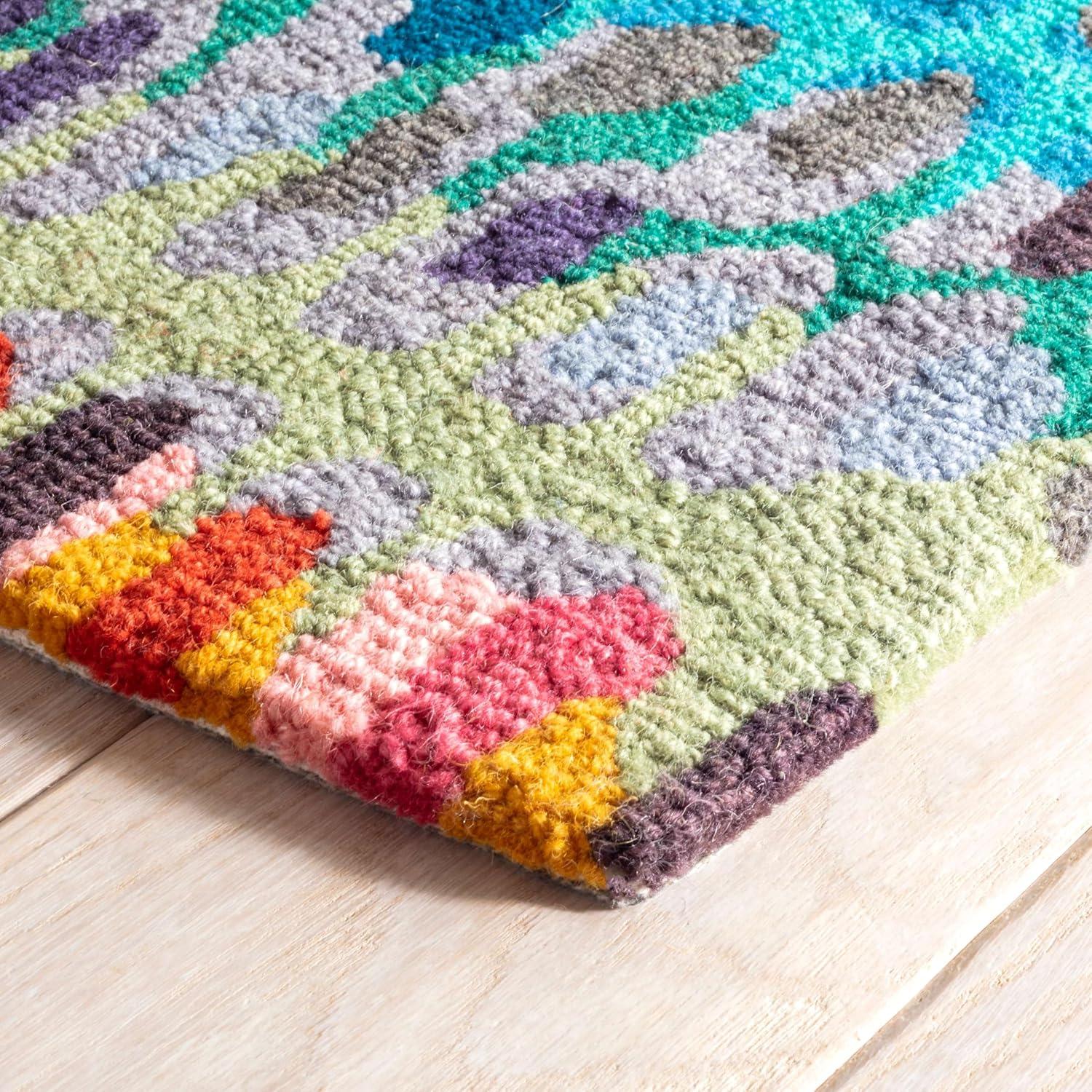 Paint Chip Multi Hand Micro Hooked Wool Rug