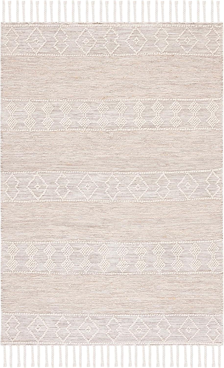 Ivory 6' x 9' Hand-Tufted Wool Flat Woven Rug