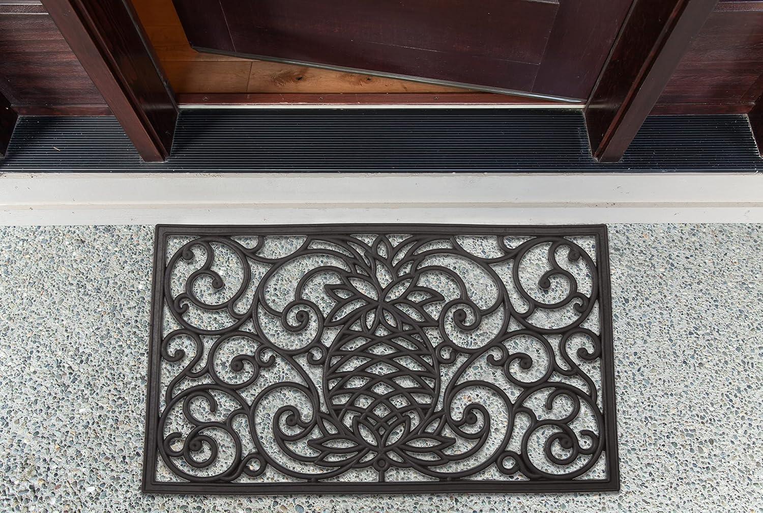 Design Imports Pineapple Scroll Rubber Doormat