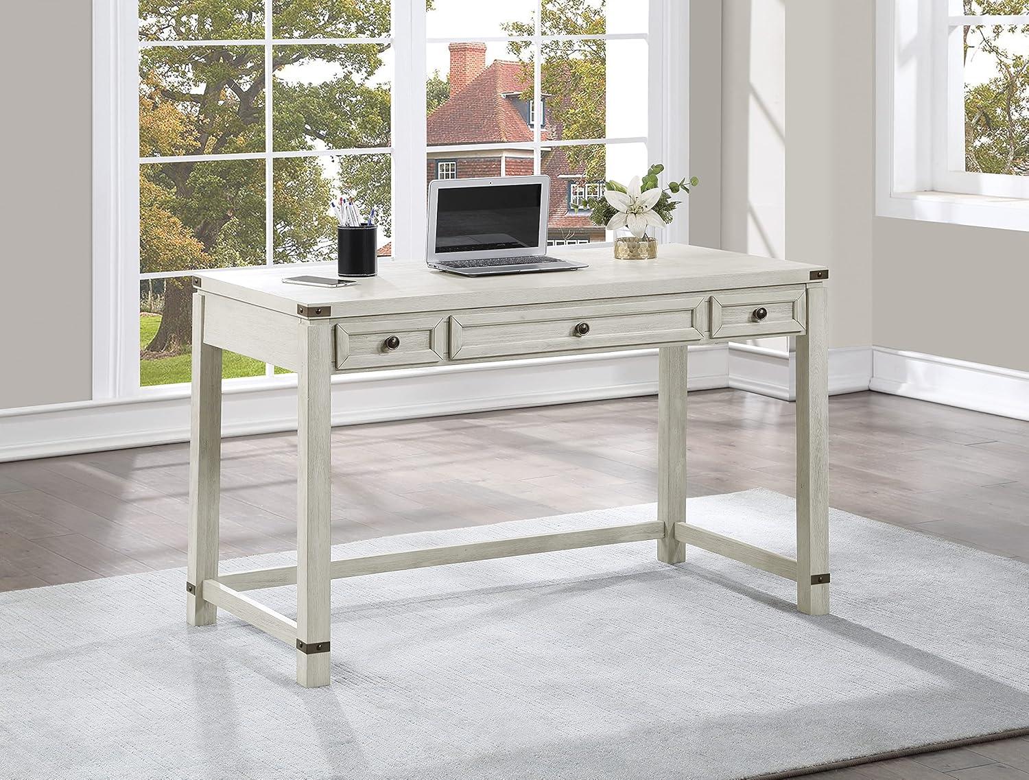 Baton Rouge Home Office Writing Desk in Champagne White Oak Finish